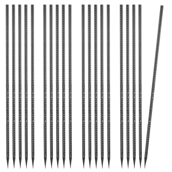 24 Inch Heavy Duty 0.47 in Diameter Galvanized Steel Rebar Stakes Chisel Point Rust Resistant Ground Anchors for Gardening Fence Camping Tents 20 Pack