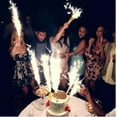 thumbnail image 3 of 6ct Silver Glitter 7" Large Birthday Wedding Bottle Party Sparkling Candle Cake Candles, 3 of 4
