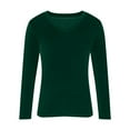 thumbnail image 4 of Velvet Tops for Women, Yigetop Velour Sweatshirt Women V Neck Long Sleeve Casual Pullover Soft Warm Shirts Velvet Tops Fall Outfits for Women 2025 Fall Shirts for Women Blackish Green L, 4 of 6