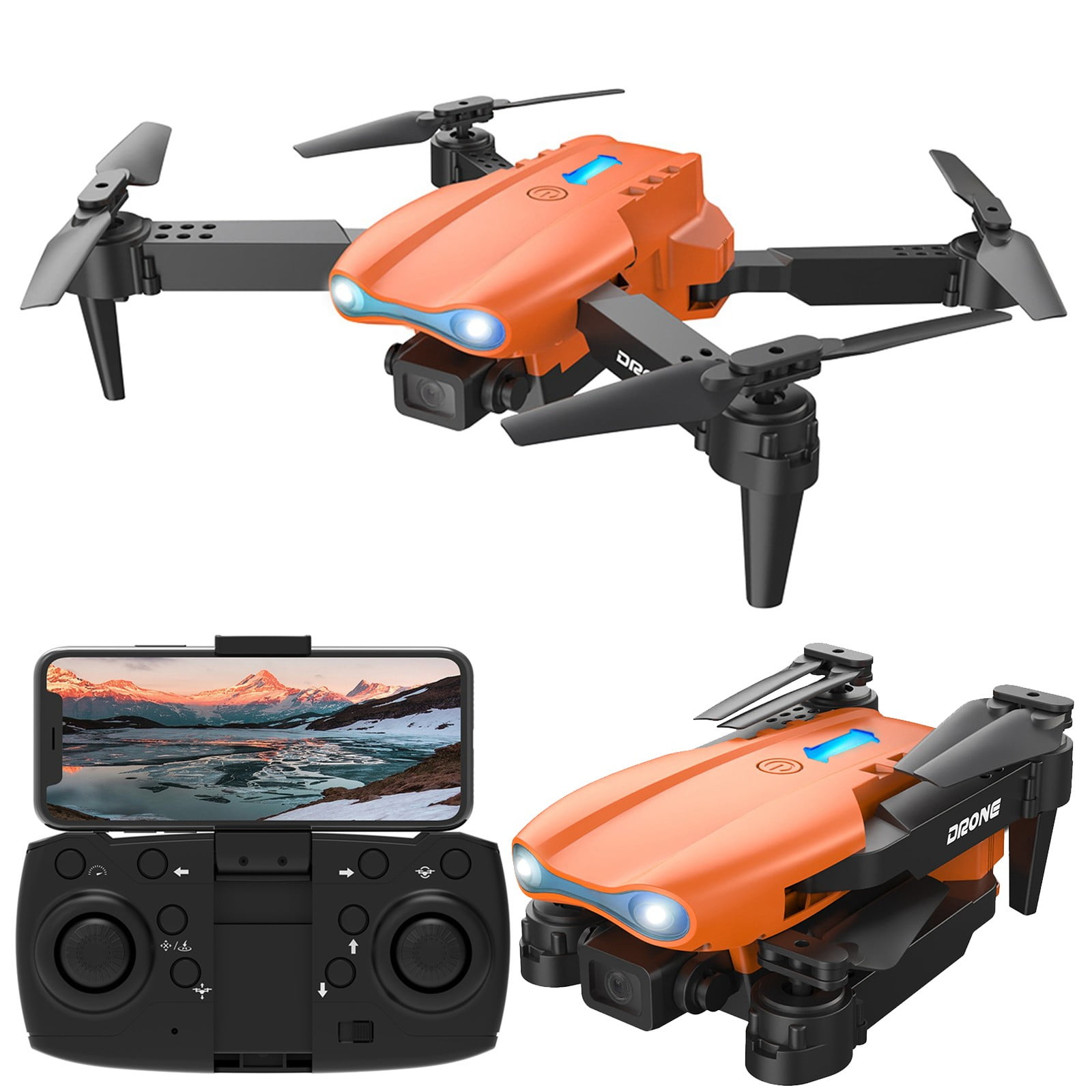 Drone with High-Definition Dual Camera, One Click Takeoff And Landing, Three Speed Adjustment, Remote Control Toys Gifts for Boys Girls