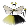 thumbnail image 2 of Diadema con alas de abeja, divertida decoración, accesorio de disfraz, accesorios festivos y adorables para disfraces. Juego de 4 piezas en oro negro, 2 of 9