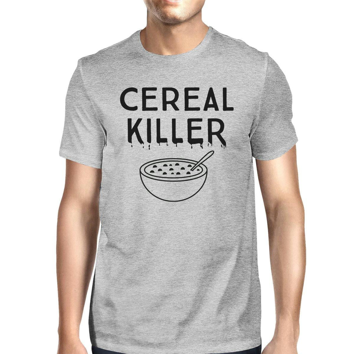 365 Printing Cereal Killer TShirt Mens Dark Gray Funny Graphic