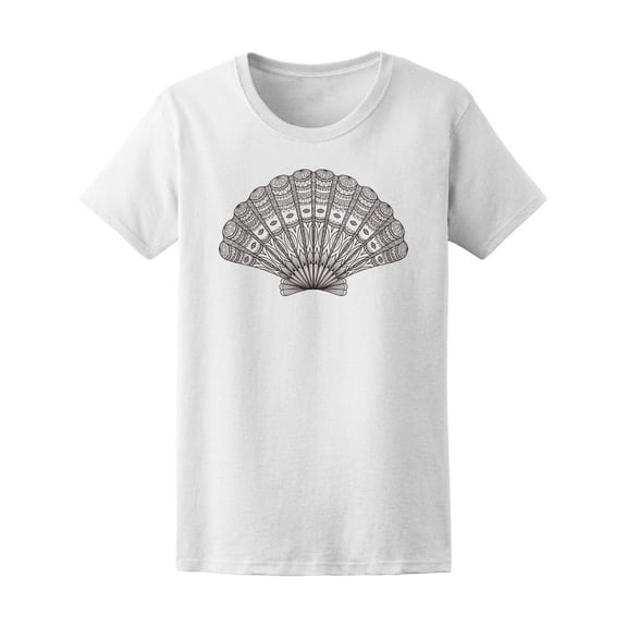 Seashell Line Art T-Shirt Women -Image by Shutterstock, Female Medium