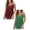 Green, Brick Red, variant on 2 Pack Tank Tops for Women Adjustable Spaghetti Straps V Neck Casual Tanks Summer Sleeveless Camisole Layering Wear , Black, Brick Red, Size S