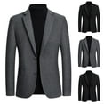 thumbnail image 3 of Odeerbi Blazer for Men Casual Single-breasted Trendy Suit Business Casual Suit Wool Coat Black, 3 of 3