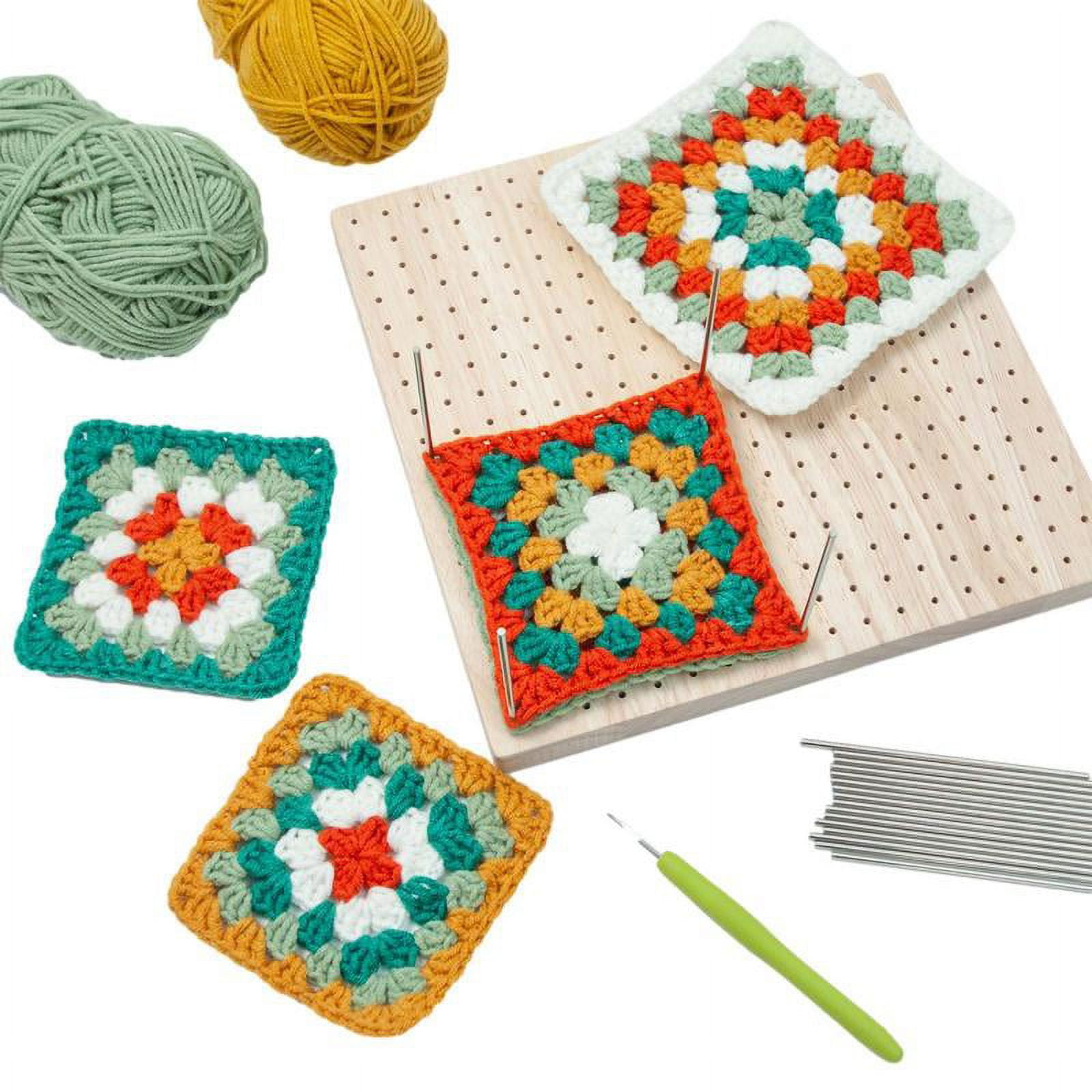 Wooden Blocking Board With 324 Small Holes Granny Square Crochet Board For  Setting Sewing Knitting Artworks 