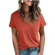 thumbnail image 1 of Camiseta de un solo bolsillo para mujer, Jersey de manga corta con cuello en V, Tops de oficina para mujer, camisetas de Color sólido 2024, 1 of 4