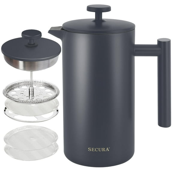 Cafetera de prensa francesa Secura 304 de acero inoxidable 1L