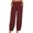 Wine, variant on Tejiojio Women Clothes Wholesale Women's Solid Color Petite Loose Trouser Wide Ninth Pants Cotton And Linen Pants