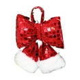 thumbnail image 2 of KOYPTL Christmas Decorations 11*12 Inch Large Fabric Sequined Christmas Bow for Christmas Tree Glitter Red Christmas Hanging Ornament Home Decor for Wreath Garland Gift Wrapping Wedding Party, 2 of 4