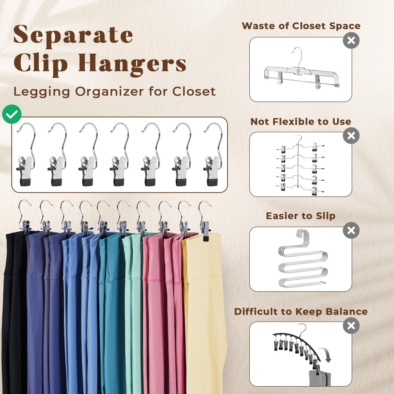 40 Pcs Boot Hangers Clips, Portable Laundry Hooks Hanging Clips w/Rubber, 360° Rotating Heavy Duty Pants Hangers Hanging Hooks Clip for Closet and Storage for Workout Sets, Hat