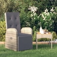 thumbnail image 1 of vidaXL Reclining Garden Chair with Cushion Poly Rattan Grey, 1 of 4