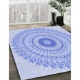 thumbnail image 3 of Ahgly Company Machine Washable Indoor Square Transitional Sky Blue Area Rugs, 6' Square, 3 of 7