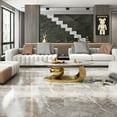 thumbnail image 3 of ENSHUI 49.2" Oval Marble Coffee Table with Gold Metal Base, 3 of 9