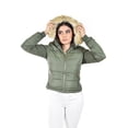 thumbnail image 4 of Chamarra acolchada con capucha Roman Fashion /Juvenil, 7504 (Verde militar) verde oscuro EG, 4 of 5