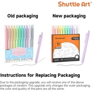 Retractable Pastel Gel Ink Pens, Shuttle Art 11 Pack Black Ink Pens, Cute Pens 0.5mm Fine Point for Writing Journaling Taking Notes