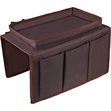 OOTSR Sofa Armrest Organizer with Cup Holder Couch TV Remote Storage Organizer with Pockets for Recliner Armchair Snacks Glasses Smartphone Magazines iPad