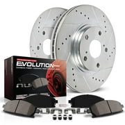 Power Stop Front Brake Kit with Drilled & Slotted Rotors and Ceramic Brake Pads K3053