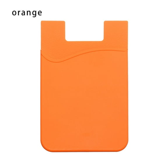 Adhesive Cellphone Accessories Sticker Wallet Case Business Credit Pocket Cell Phone Holder ID Card Holder ORANGE