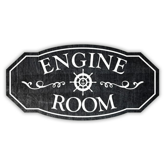 Victorian Plus Engine Room Wall or Door Sign | Easy Installation | Personal Boat Signage (Steel) - Large