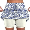 thumbnail image 2 of Aueoeo Womens Skorts Plus Size Skorts for Ladies Floral Printed High Waist Athletic Sports Pants Skirt Casual Shorts X-Large, 2 of 6