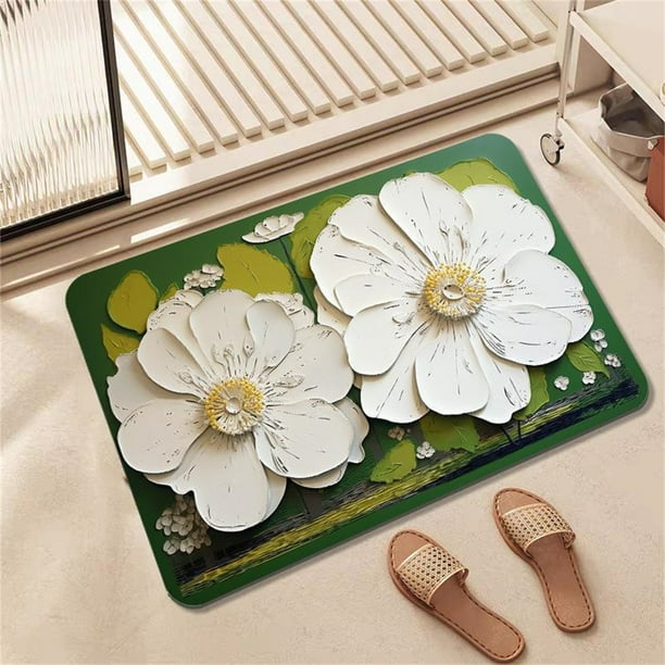Xihbxyly Alfombrilla de Baño de Diatomita, de Secado Rápido, Antideslizante, Absorbente y Suave, Ecológica, Protege El Suelo de Arañazos, Ideal para Baño o Cocina, 60 X 40 Cm.