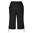 thumbnail image 5 of Casual Pants for Women Women's Summer Loose Breathable Cotton And Linen Quarter Pants With Back Pockets, 5 of 6