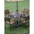 thumbnail image 4 of Outdoor Tablecloths with Umbrella Hole & Zipper, Spring Flowers 54x54 Inch Square Tablecloths, Farmhouse Retro Botanical Purple Blue Floral Waterproof Table Cloth, Patio/Pool/Picnic Table Covers, 4 of 8