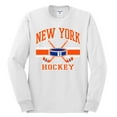 thumbnail image 2 of Wild Bobby City of New York Hockey Fantasy Fan Sports Men's Long Sleeve Shirt, White, XX-Large, 2 of 5