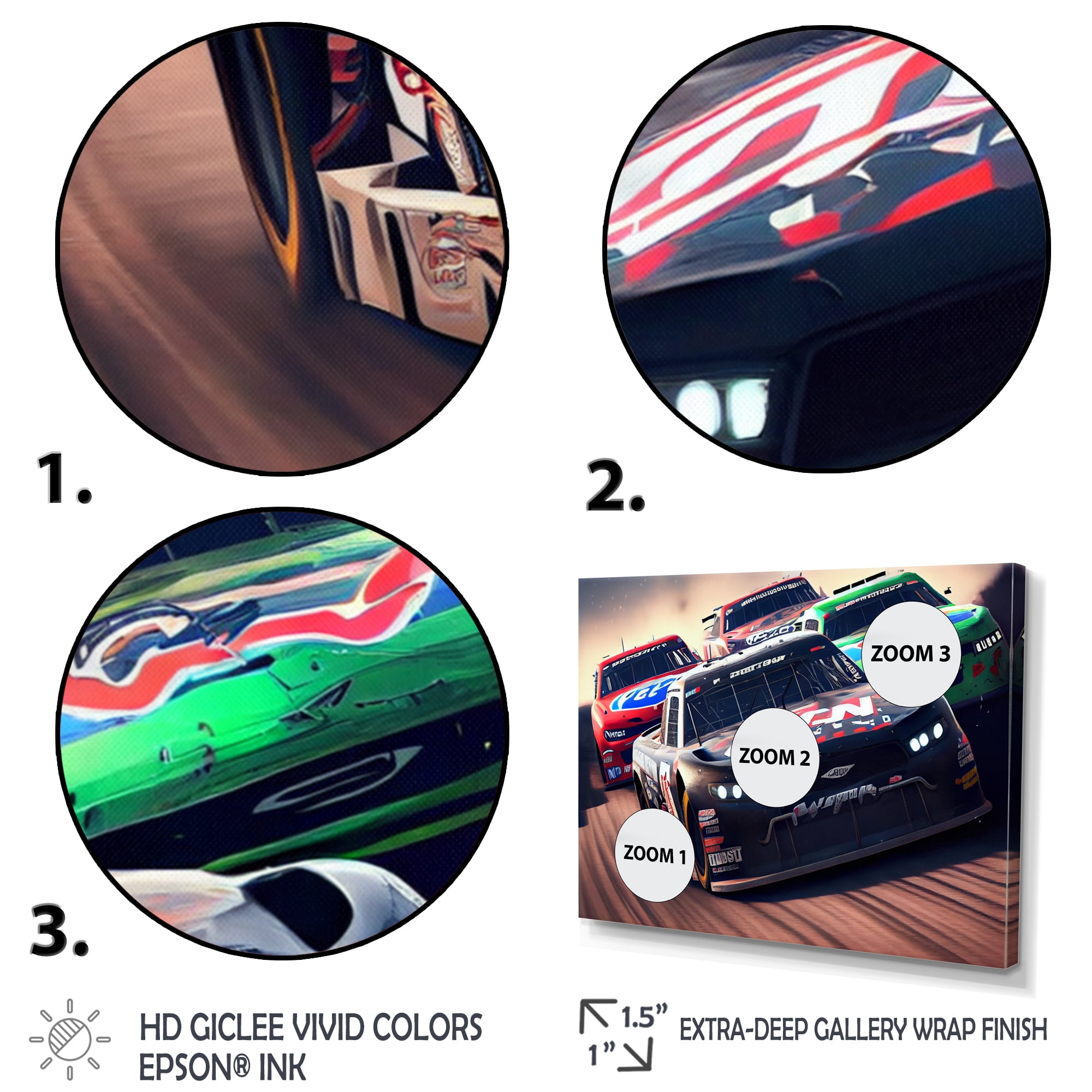 Designart Stock Car Racing Last Lap VIII Canvas Wall Art