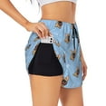 thumbnail image 2 of Disketp Brown French Bulldog Print Women's Shorts Workout Shorts for Athletic Gym Running Shorts with Phone Pockets XX-Large, 2 of 8