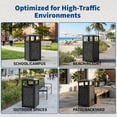 thumbnail image 5 of BERPET 40 Gallon Outdoor Commercial Trash Can with Ashtray, Lockable Lid and Galvanized Steel Liner, 5 of 9