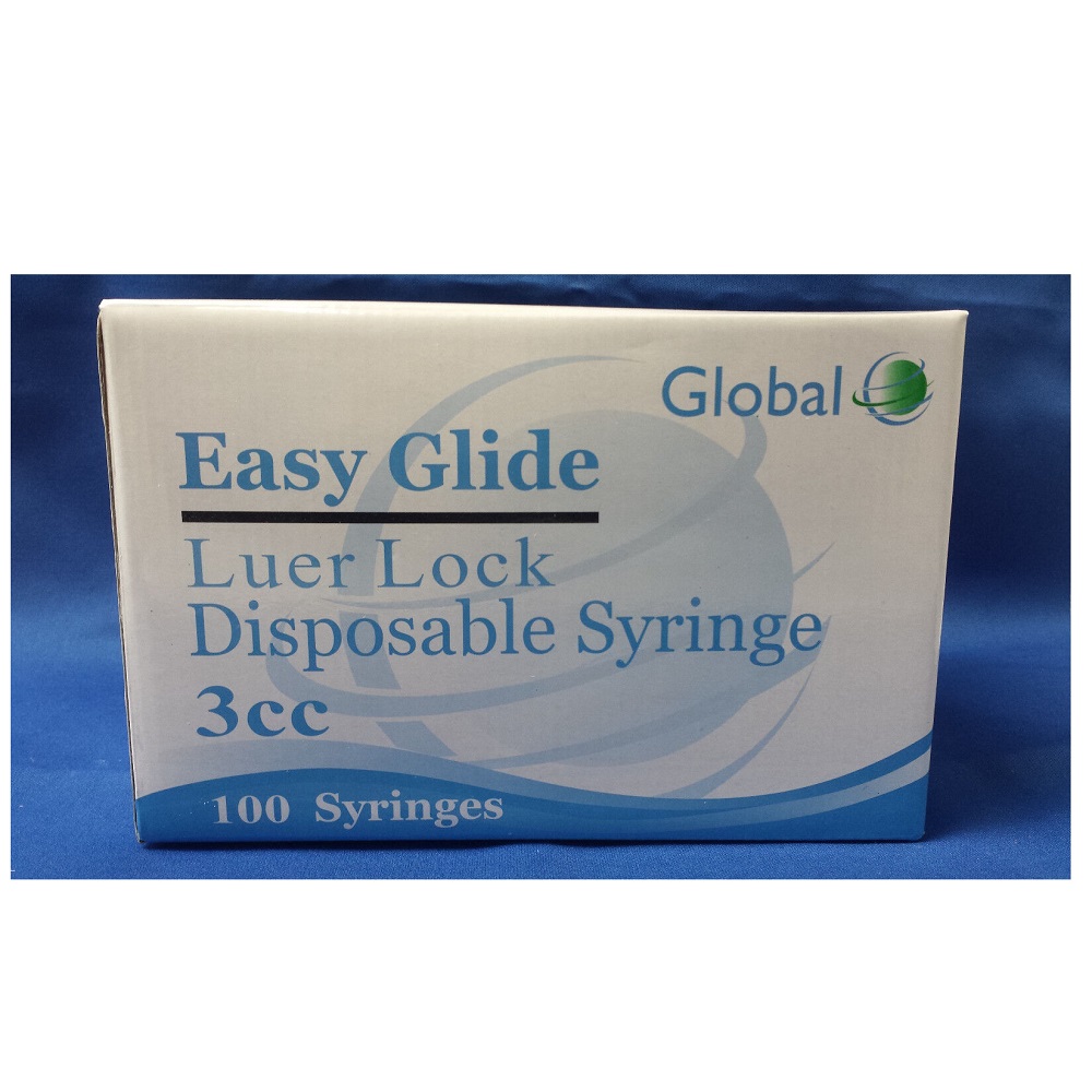 Easy Glide 100 3cc Luer Lock Tip Syringes 3ml Sterile Syringe Only No