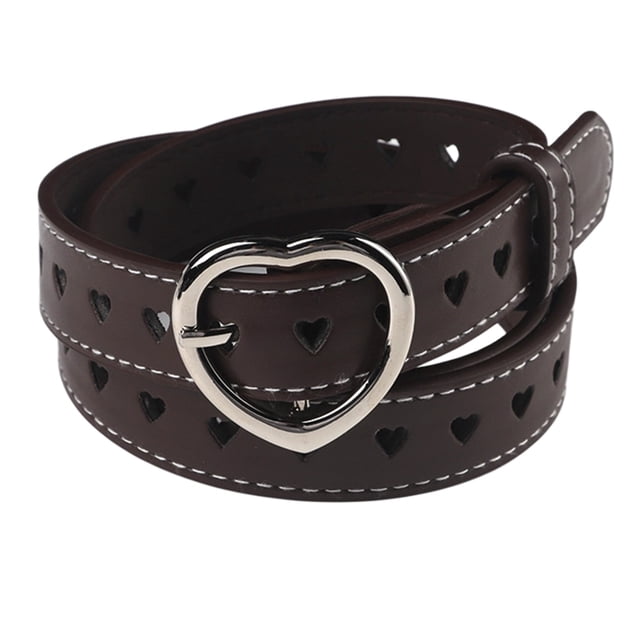 Cinturón en forma de corazón Cinturones de cuero de imitación para mujeres Niñas Vestido Jeans