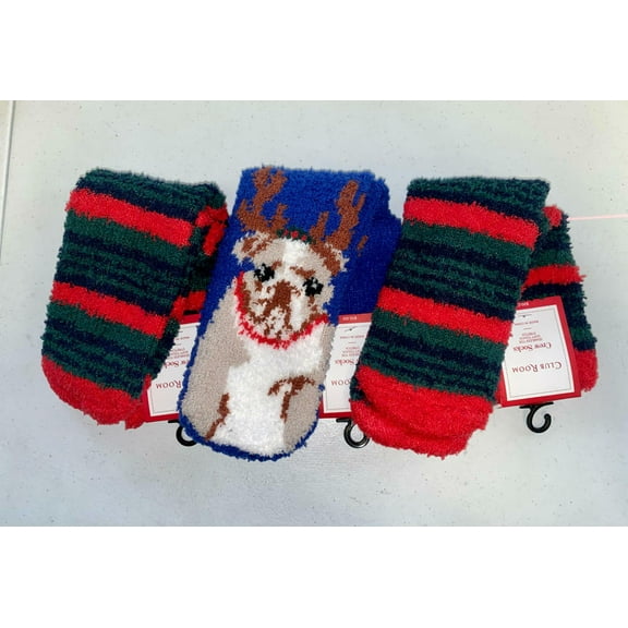 MSRP $30 Club Room Men's Cozy Holiday Socks 3 Pack Size OSFA