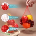 thumbnail image 3 of 100 Pack Reusable Mesh Produce Bags, 30cm/12 Inch Washable Net Storage Bags Reusable Storage Bags for Fresh Fruit Vegetables Seafood, Red, 3 of 5