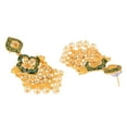 thumbnail image 5 of Efulgenz Indian Chandbali Earrings Green Bridal Traditional Crystal Kundan Dangling Earrings Faux Pearl Drop Dangle Statement Wedding Earrings Set for Women, 5 of 6