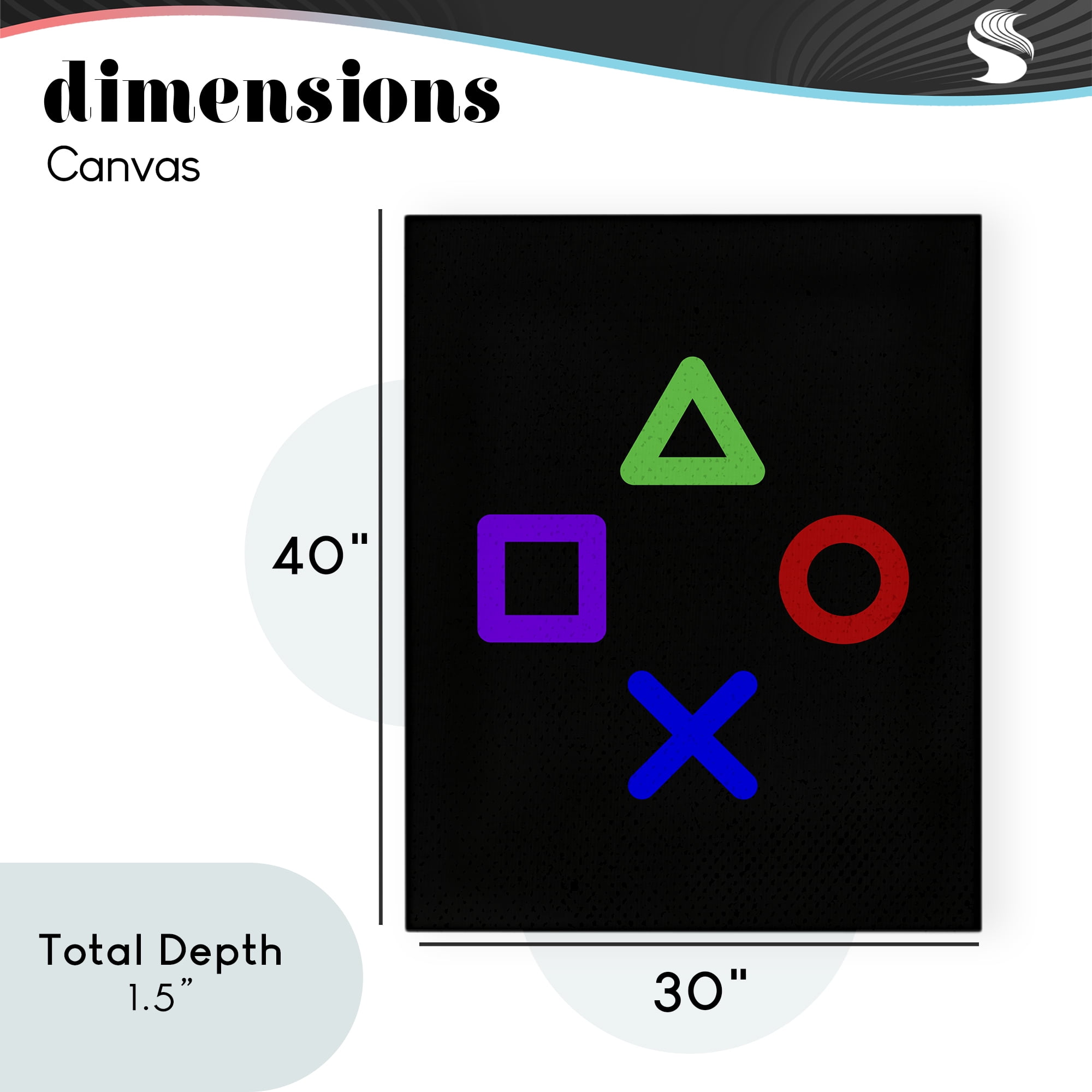 Game Button Shapes Canvas Wall Art, design by Kim Allen