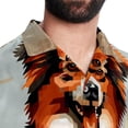 thumbnail image 5 of Pixel Dog Men's Short Sleeve Beach Button Down Casual Printed Summer Shirts - Unisex, 5 of 6
