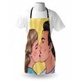 thumbnail image 4 of Kissing Apron, Valentine Romance Themed Comic Book Pattern of Passionate Man and Woman in Love, Unisex Kitchen Bib with Adjustable Neck for Cooking Gardening, Adult Size, Multicolor, by Ambesonne, 4 of 4