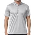 thumbnail image 2 of DPTALR Men's Solid Color Turn-Down Collar Short Sleeve Casual Sport Shirt,Gray, M, 2 of 9