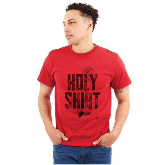 Holy Shirt Funny Saying Edgy Gym Plus Size Crewneck Graphic Tee Shirt Brisco Brands 2X
