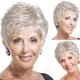 thumbnail image 2 of Peluca de cosplay de cabello corto rubio claro para mujer con flequillo natural, 2 of 4