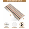 thumbnail image 6 of Geometric Bohemia Stair Treads Non Slip for Steps Stripes Brown Red and Blue 10 Pcs Reusable Adhesive Stair Runner Mats for Dogs Elders Carpet Treads Rugs for Staircase 8x30 In, 6 of 7