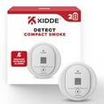 thumbnail image 1 of Kidde Smoke Alarm Compact Design, White,  Battery AA Operated, 1 of 6