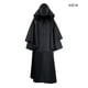thumbnail image 3 of Sonducket Capa de Halloween Unisex de manga larga con capucha de miedo para mujeres y hombres, capa para adultos, traje de Color sólido, disfraz Disfraces de disfraces Negro METRO, 3 of 6