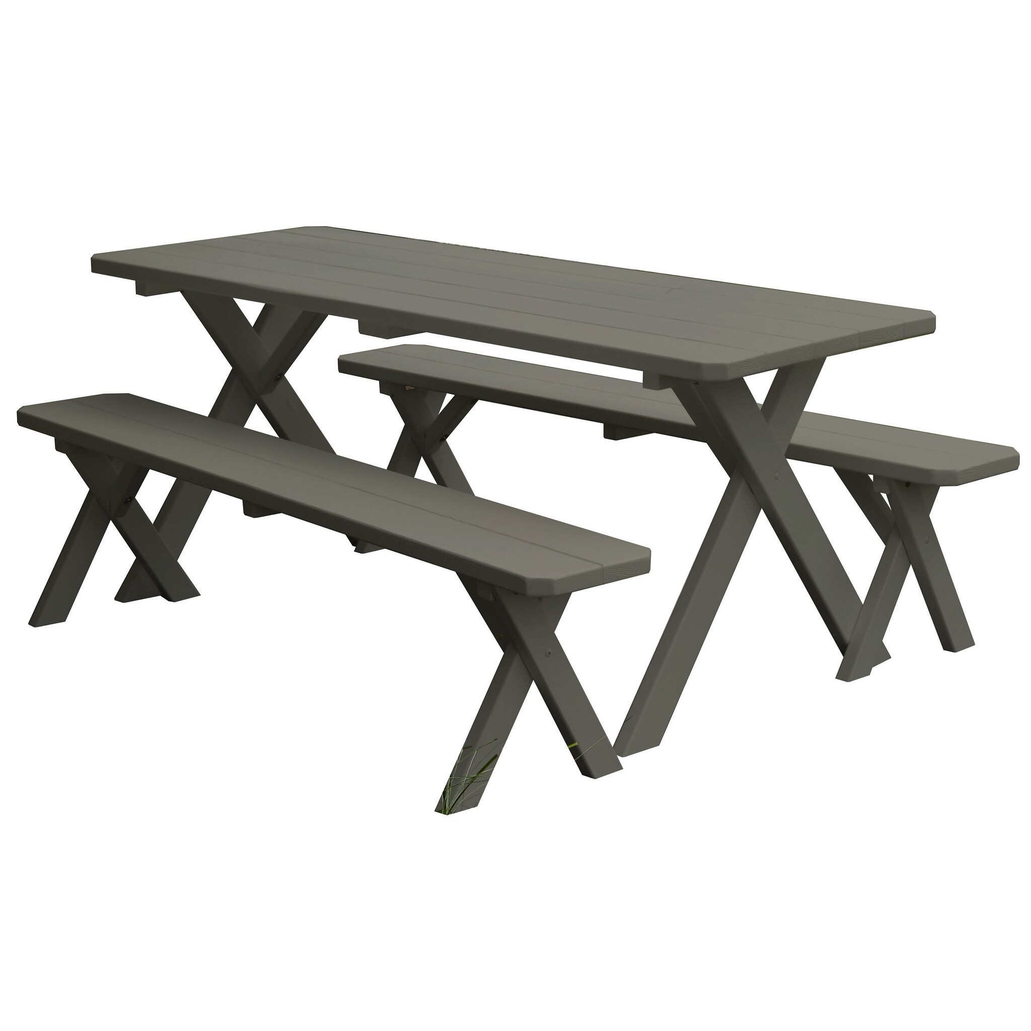Kunkle Holdings, LLC Pine 6' CrossLeg Picnic Table with 2 Benches