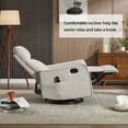 thumbnail image 6 of Leumius Manual Swivel Rocker Recliner Chair for Adults,Overstuffed Reclining Glider Chair with Vibration Massage & Heat,Upholstered Recliners with Side Pockets for Living Room,Light Gray Chenille, 6 of 10