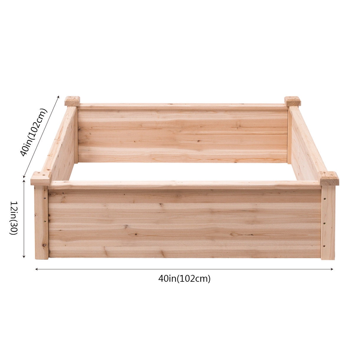 Gymax Wooden Garden Bed Vegetable Flower Raised Square Planter Kit Outdoor Garden