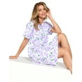 thumbnail image 4 of Casual Nights Women's Henley Nightshirts Set of 2, Floral Short Sleeve Nightgowns & Solid Sleepwear Shirt, 4 of 5